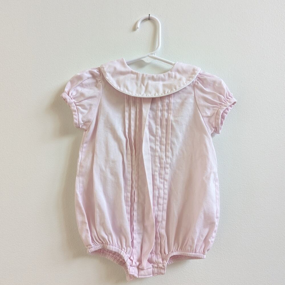 Pink Baby Girls' Cotton Romper - Classic Peter Pan Collar
